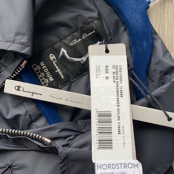 NWT RICK OWENS Black Champion Edition Worker Windbreaker Jacket - Picture 9 of 10